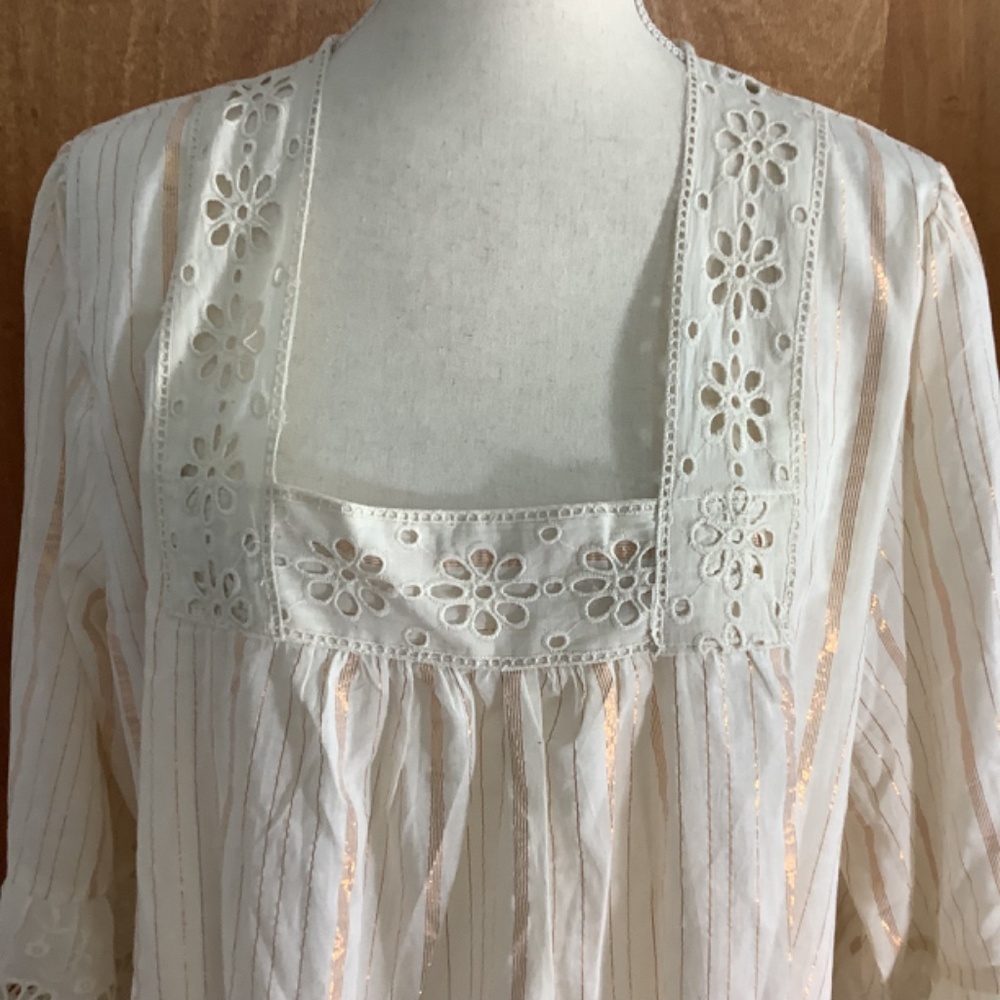 NWT NA00 NATION AK OUTFITS PLUS 2X IVORY BLOUSE TUNIC MINIDRESS GOLDEN STRIPES - Picture 4 of 16